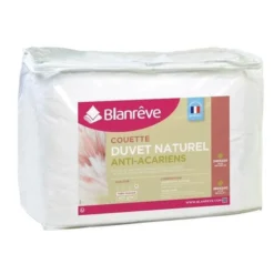 BLANREVE Couette Naturelle Duvet Percale De Coton - Anti-acariens - 220x240cm