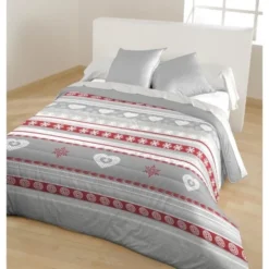 CALINE Couette Imprimée SAMoeNS 220x240cm Gris