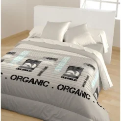 CALINE Couette Imprimée STONE 220x240cm Taupe