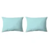 COTE DECO Lot De 2 Taies D'Oreillers Microfibre 50x70 Cm - Bleu Aqua