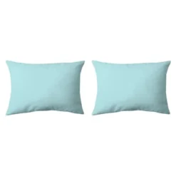 COTE DECO Lot De 2 Taies D'Oreillers Microfibre 50x70 Cm - Bleu Aqua