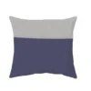COTE DECO Taie D'Oreiller 100% Coton Lavé 65x65 Cm - Bleu Navy Et Gris éléphant