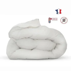 Couette Anti-acariens - 140 X 200 Cm - Chaude - 400 G/m² 1 Personne - Blanc - ABEIL