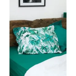 COUETTES ET CETERA Parure De Couette Tropical - 1 Housse De Couette 240 X 260 Cm + 2 Taies 65 X 65 Cm - Vert Et Blanc -TODAY || DODO || Vision Soldes Boutique couettes et cetera parure de couette tropical 1 housse de couette 240 x 260 cm 2 taies 65 x 65 cm vert et blanc 3701393700368 505401