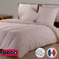 DODO Couette Confort Molletonné - 220 X 240 Cm - Rose Et Beige
