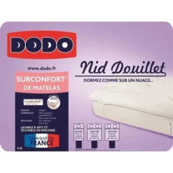 DODO Surmatelas 140 X 190 - Polyester Confortlof - CONFORTLOFT -TODAY || DODO || Vision Soldes Boutique dodo surmatelas 140 x 190 polyester confortlof confortloft 3307412375076 452783
