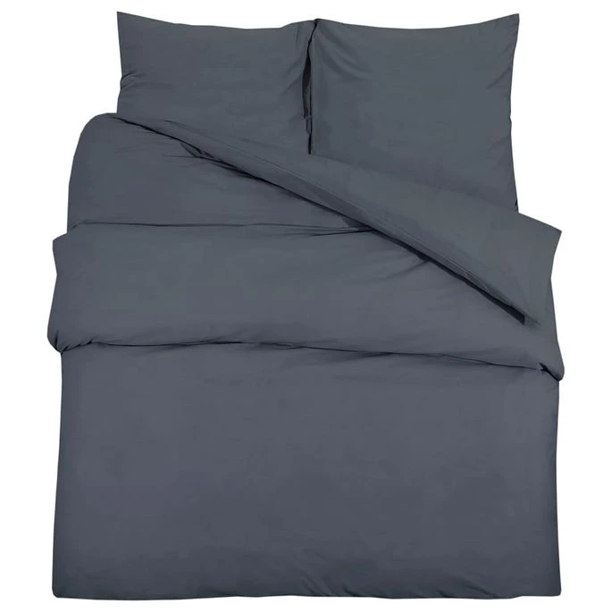 Ensemble De Housse De Couette Anthracite 220x240 Cm Microfibre 2 Ensemble De Housse De Couette Anthracite 220x240 Cm Microfibre – Image 2