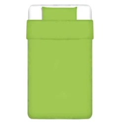Ensemble De Housse De Couette Coton Vert 135x200/60x70 Cm