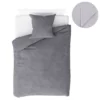 Ensemble De Literie 4 Pcs Molleton Gris 140x200/60x70 Cm