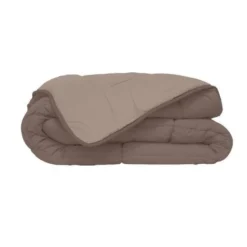 HUDSON Couette Légere Microfibre 200g/m² 220x240cm Taupe & Lin