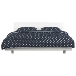 Jeu De Couette 3 Pcs Tissu Bleu Foncé 200x220/80x80 Cm