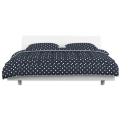 Jeu De Couette 3 Pcs Tissu Bleu Foncé 240x220/80x80 Cm