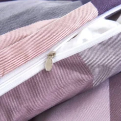 Jeu De Housse De Couette Carreaux Violet 200x220/60x70 Cm 6 Jeu De Housse De Couette Carreaux Violet 200x220/60x70 Cm -TODAY || DODO || Vision Soldes Boutique jeu de housse de couette carreaux violet 200x220 60x70 cm 8718475563457 1268925