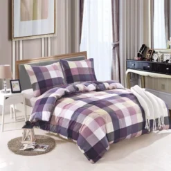 Jeu De Housse De Couette Carreaux Violet 200x220/60x70 Cm 7 Jeu De Housse De Couette Carreaux Violet 200x220/60x70 Cm -TODAY || DODO || Vision Soldes Boutique jeu de housse de couette carreaux violet 200x220 60x70 cm 8718475563457 1268926