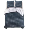 Jeu De Housse De Couette Imprimé à Pois 240x220/60x70 Cm