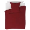 Jeu De Housse De Couette Molleton Bordeaux 155x200/80x80 Cm