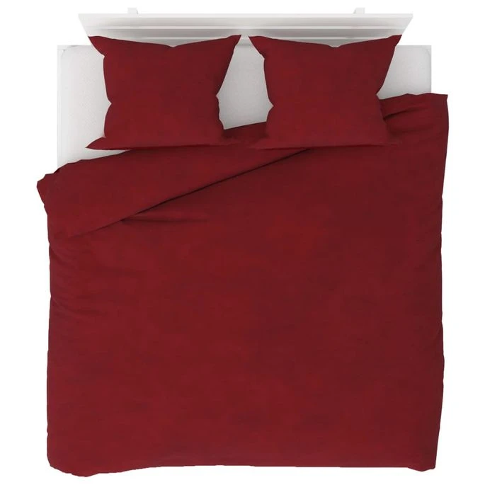 Jeu De Housse De Couette Molleton Bordeaux 200x220/60x70 Cm 1 Jeu De Housse De Couette Molleton Bordeaux 200x220/60x70 Cm
