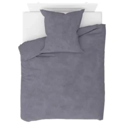 TODAY || DODO || Vision Soldes Boutique 23 Jeu De Housse De Couette Molleton Gris 155x200/80x80 Cm