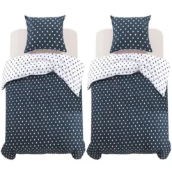 Jeu De Housse De Couette Motif à Pois 140x220/60x70 Cm