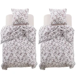 Jeu De Housse De Couette Motif Floral 155x220/80x80 Cm