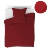 Jeu De Literie 4 Pcs Molleton Rouge Bordeaux 155x200/80x80 Cm