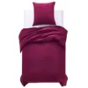 Jeu Housse De Couette Satin De Coton Bordeaux 155x200/80x80 Cm