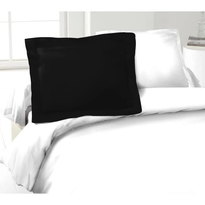 LOVELY HOME Lot De 2 Taies D'Oreillers 100% Coton 50x70 Cm - Noir 1 LOVELY HOME Lot De 2 Taies D'Oreillers 100% Coton 50x70 Cm - Noir