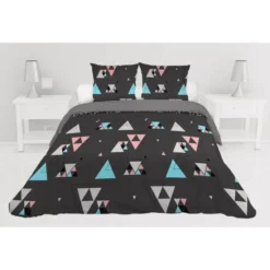 Parure De Couette Triage - Microfibre - 220 X 240 Cm - Gris