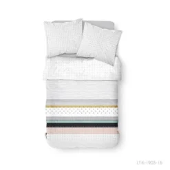 TODAY Parure De Lit 2 Personnes 220X240 Coton Imprime Blanc Graphique SUNSHINE 2