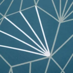 Parure De Lit Sunshine - 2 Personnes - 220 X 240 Cm - 100% Coton - Bleu Motif Géométrique - TODAY