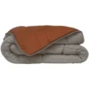 POYET MOTTE Couette Microfibre 400g/m² CALGARY - 200 X 200 Cm - Gris Galet Et Marron Gimgembre