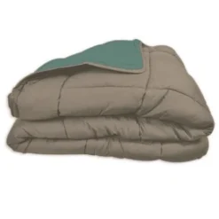 POYET MOTTE Couette Microfibre 400g/m² CALGARY - 220 X 240 Cm - Gris Galet Et Vert Lac -TODAY || DODO || Vision Soldes Boutique poyet motte couette microfibre 400g m calgary 220 x 240 cm gris galet et vert lac 3120760086193 426181