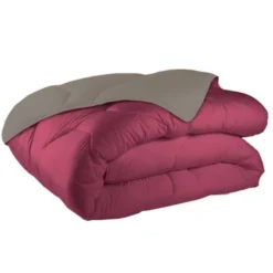 SOLEIL D'OCRE Couette Bicolore - 140 X 200 Cm - Framboise Lin