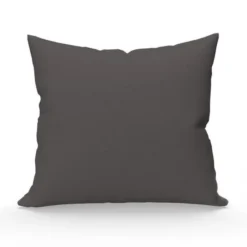 SOLEIL D'OCRE Lot De 2 Taies D'oreiller 65x65 Cm En Coton Uni 57 Fils - Anthracite