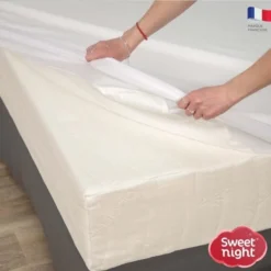SWEET NIGHT Protege Matelas Imperméable Et Anti Acariens - 90 X 190/200 Cm - Blanc -TODAY || DODO || Vision Soldes Boutique sweet night protege matelas impermeable et anti acariens 90 x 190 200 cm blanc 3377720105191 802038