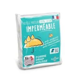 SWEETHOME Protege-matelas 100% Coton - Imperméable - Anti-acariens - 140x190/200 Cm