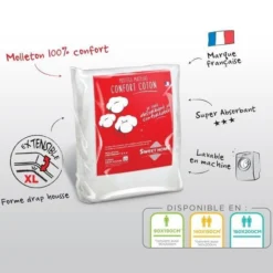 SWEETHOME Protege-matelas Confort Polycoton - 160x200 Cm -TODAY || DODO || Vision Soldes Boutique sweethome protege matelas confort polycoton 160x200 cm 3377720104125 513953