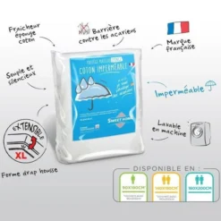 SWEETHOME Protege-matelas éponge 100% Coton - Imperméable - 140x190 Cm -TODAY || DODO || Vision Soldes Boutique sweethome protege matelas eponge 100 coton impermeable 140x190 cm 3377720104149 513683