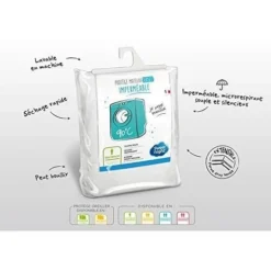 SWEETNIGHT Protege-matelas Imperméable AXEL 140x190 / 200 Cm - Blanc -TODAY || DODO || Vision Soldes Boutique sweetnight protege matelas impermeable axel 140x190 200 cm blanc 3377720076118 565273