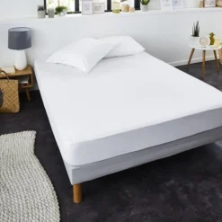 SWEETNIGHT Protege-matelas Imperméable AXEL 140x190 / 200 Cm - Blanc -TODAY || DODO || Vision Soldes Boutique sweetnight protege matelas impermeable axel 140x190 200 cm blanc 3377720076118 565275