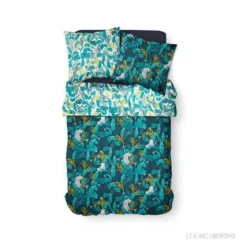 TODAY Parure De Couette 100 % Coton 220x240cm SUNSHINE #3.38 - Vert Et Bleu