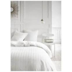 TODAY Parure De Couette Constance - 100% Satin De Coton - 240 X 260 Cm - Blanc Chantilly