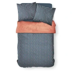 TODAY Parure De Couette Sunshine #1.1 - 100% Coton - 240 X 260 Cm - Marine Et Orange -TODAY || DODO || Vision Soldes Boutique today parure de couette sunshine 1 1 100 coton 240 x 260 cm marine et orange 3574641025274 424345