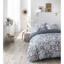 TODAY Parure De Couette Sunshine #1.42 - 100% Coton - 220 X 240 Cm - Bleu Gris