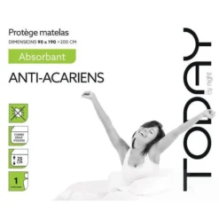 TODAY Protege Matelas / Alese Absorbant Anti-Acariens 90x190/200cm - 100% Coton