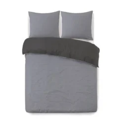 VISION Parure De Couette Flanelle Bicolore - 1 Housse De Couette 240 X 260 Cm + 2 Taies D'Oreillers 65 X 65 Cm - Gris Anthracite -TODAY || DODO || Vision Soldes Boutique vision parure de couette flanelle bicolore 1 housse de couette 240 x 260 cm 2 taies d oreillers 65 x 65 cm gris anthracite 5425034098109 424035