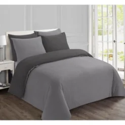 VISION Parure De Couette Flanelle Bicolore - 1 Housse De Couette 240 X 260 Cm + 2 Taies D'Oreillers 65 X 65 Cm - Gris Anthracite -TODAY || DODO || Vision Soldes Boutique vision parure de couette flanelle bicolore 1 housse de couette 240 x 260 cm 2 taies d oreillers 65 x 65 cm gris anthracite 5425034098109 424036